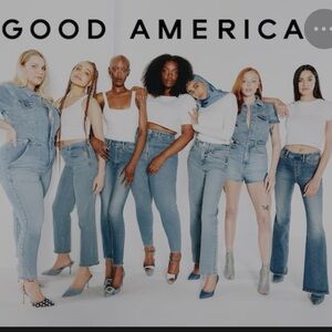 Good American Denim Jumpsuit with Blue Accents